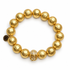 Hammered 22k Gold Plated Brass with Pavé Gold Helmet on white studio background