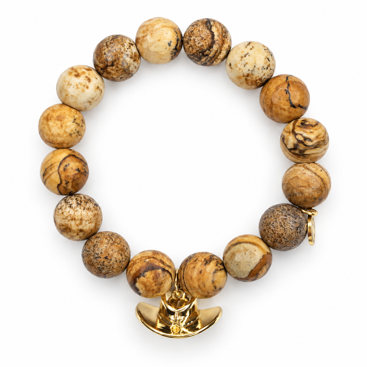 Picture Jasper with Cowgirl Hat Pendant on white studio background