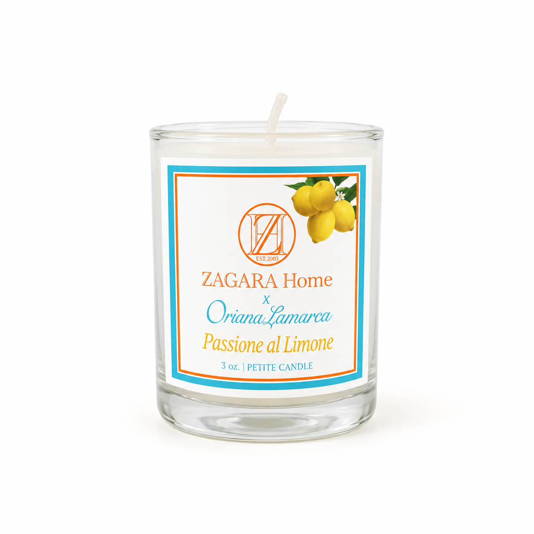 Passione Al Limone Fragrance Petite Candle - Oriana LaMarca Designs