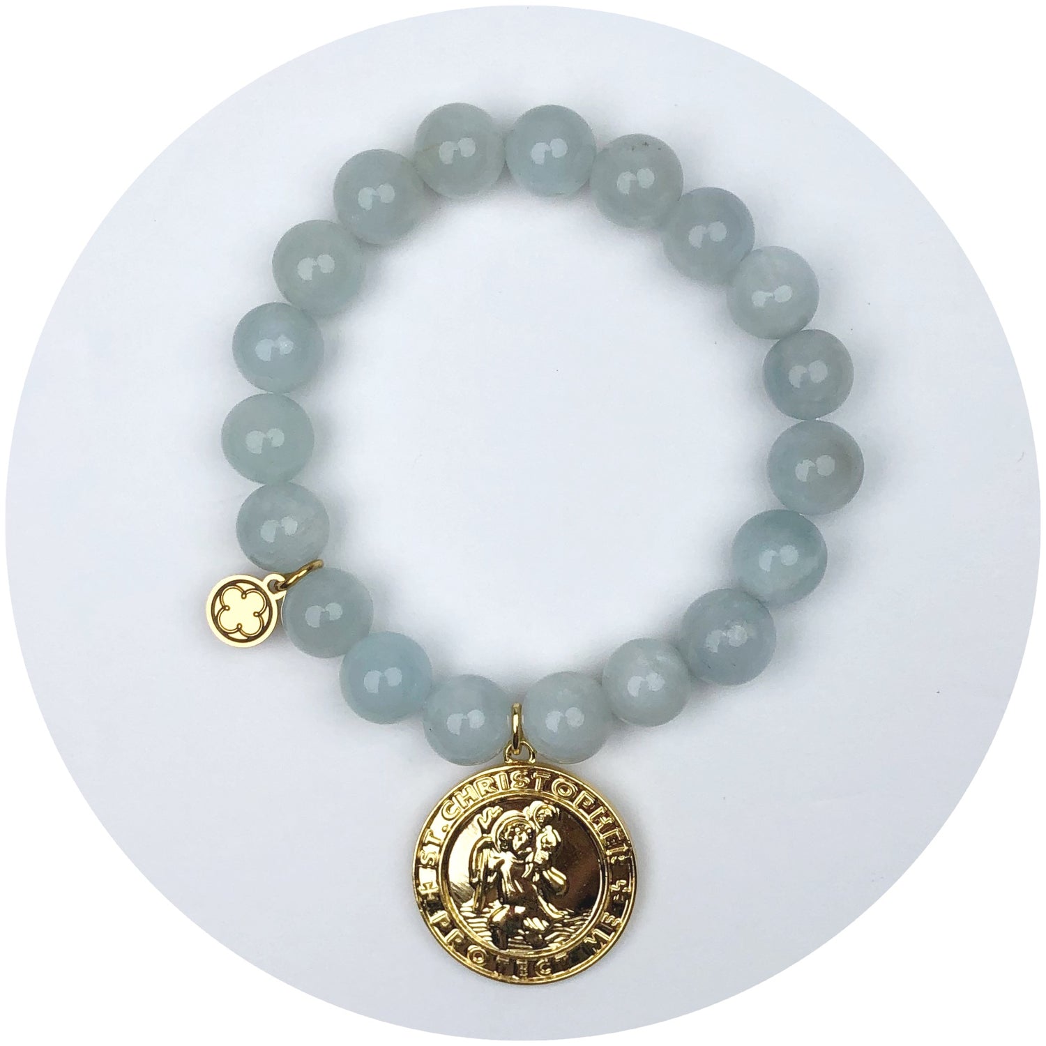 Aquamarine with St. Christopher Pendant