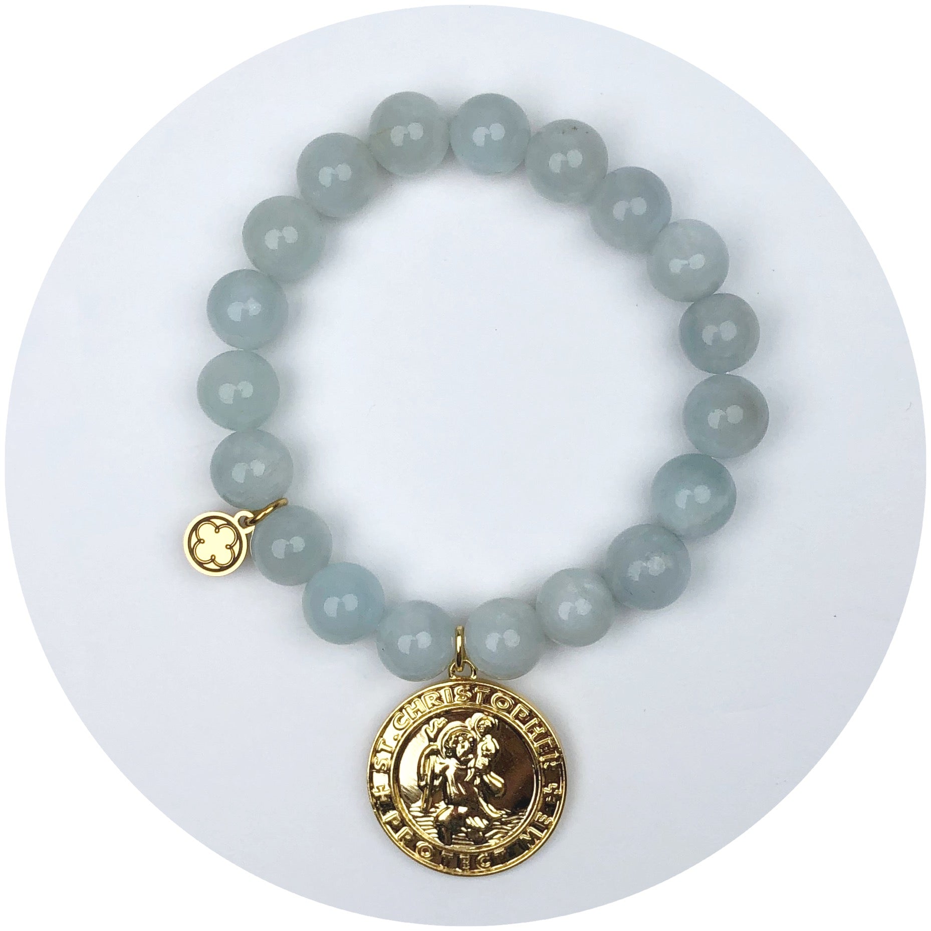 Aquamarine with St. Christopher Pendant