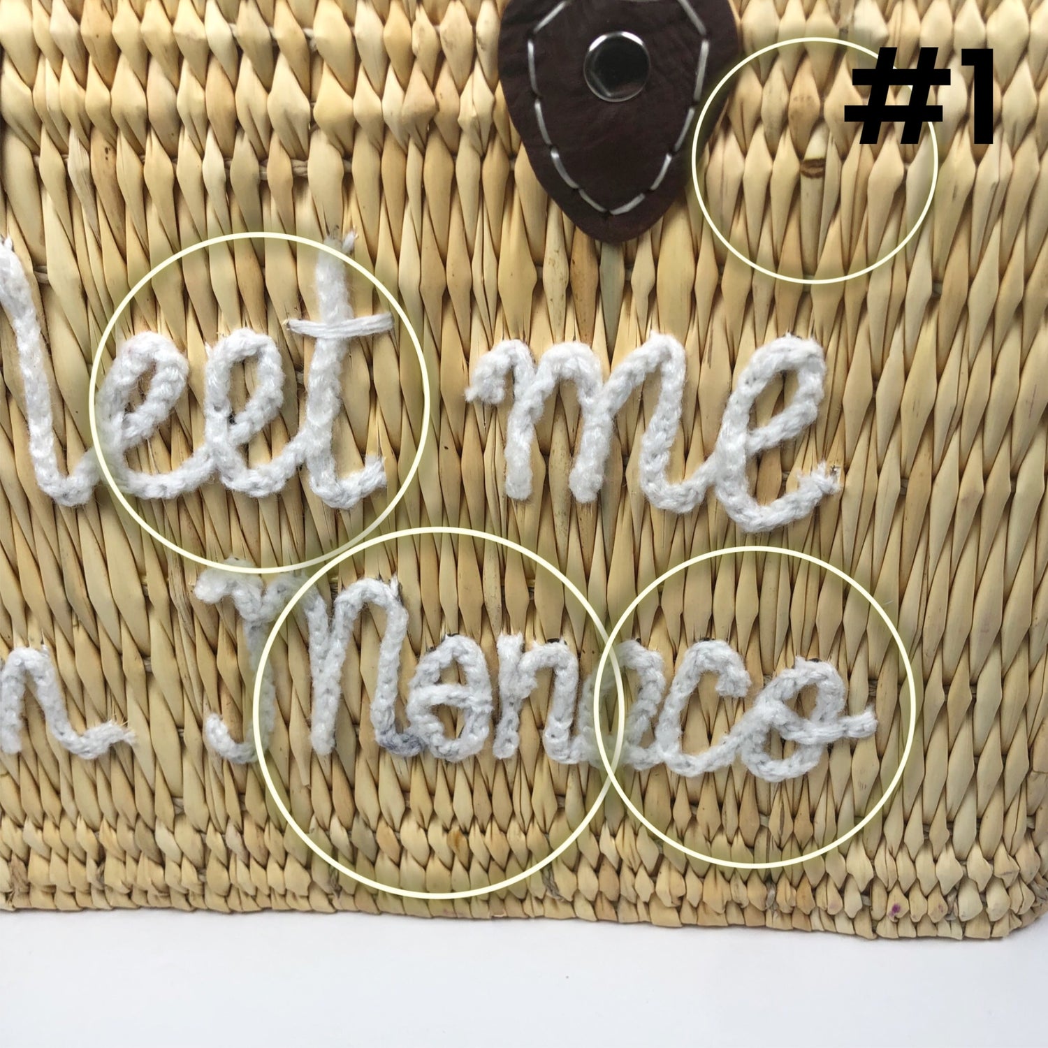 MEET ME IN MONACO LEATHER HANDLE REED BAG