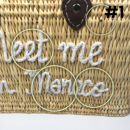 MEET ME IN MONACO LEATHER HANDLE REED BAG