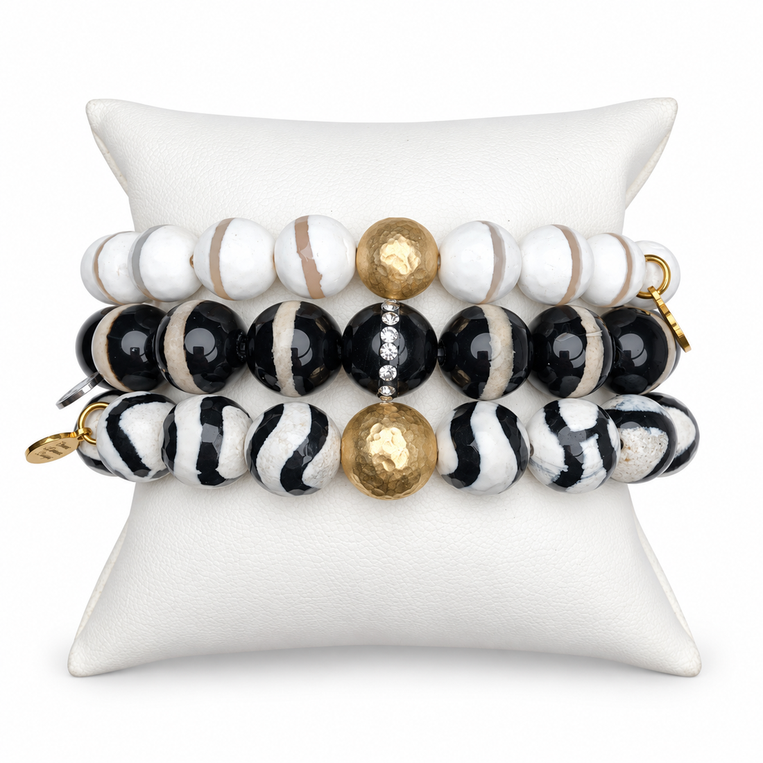 Solid and Striped Armparty on white studio background