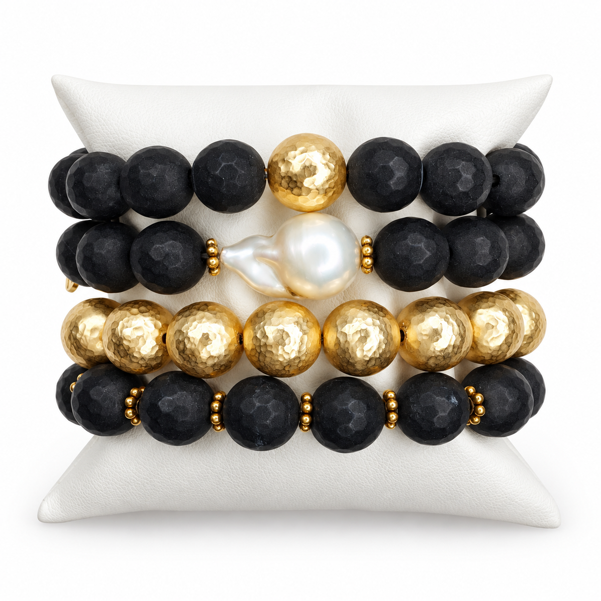 Black Gold Armparty on white studio background