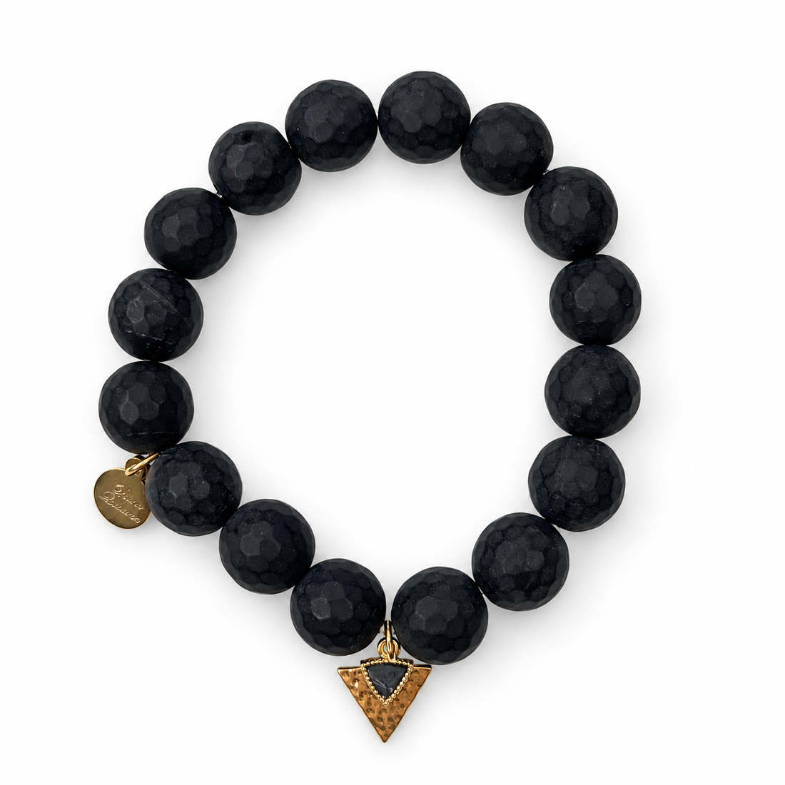 Matte Black Onyx with Black Howlite Dagger Pendant - Oriana LaMarca Designs