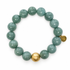 Persian Blue Jade with Hammered Gold Accent on white studio background