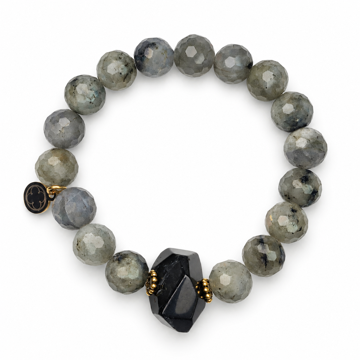 Paloma Pewter with Black Onyx Nugget Rock Candy on white studio background