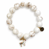 Sleigh Bells Ring White Magnesite with Reindeer Pendant on white studio background