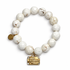 LIMITED EDITION White Magnesite with Destination Luggage Pendant on white studio background