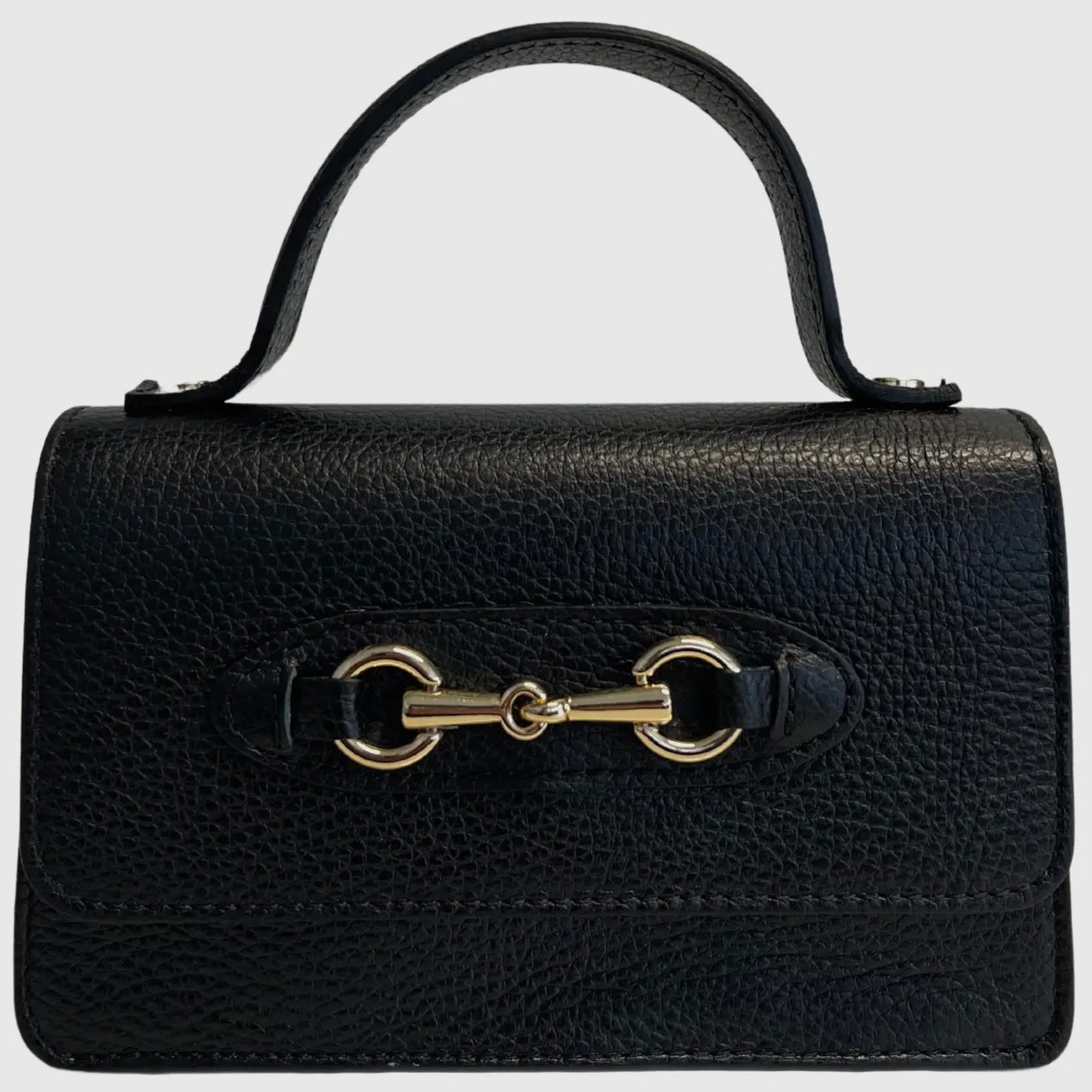 Angelina Black Leather Handbag