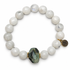 Moonstone with Green Quartz Nugget Rock Candy on white studio background