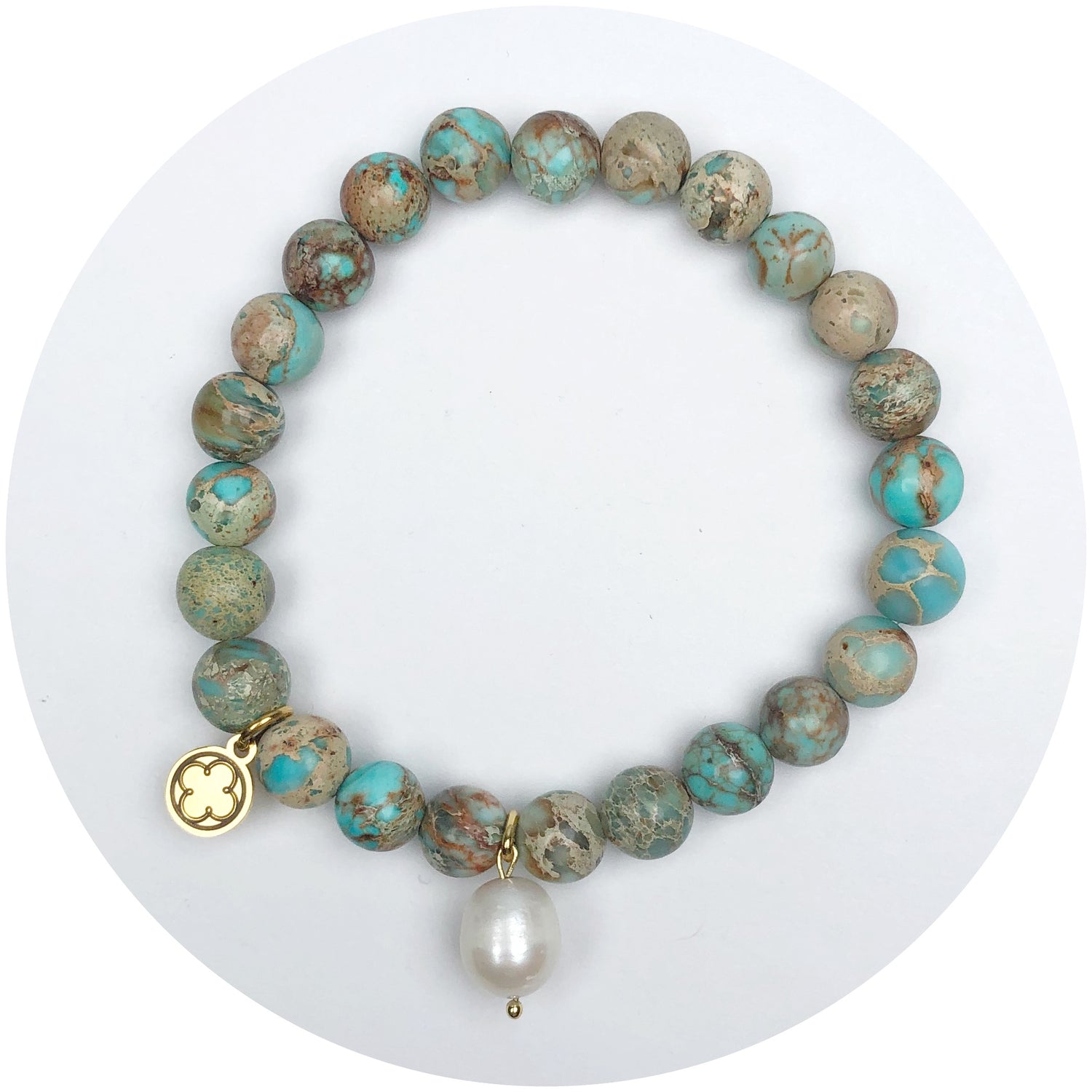 Mystic Lagoon Jasper with Pearl Pendant
