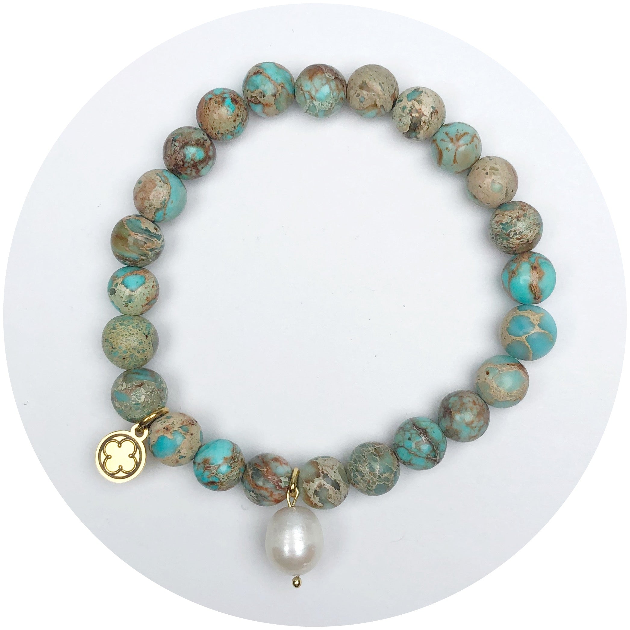 Mystic Lagoon Jasper with Pearl Pendant
