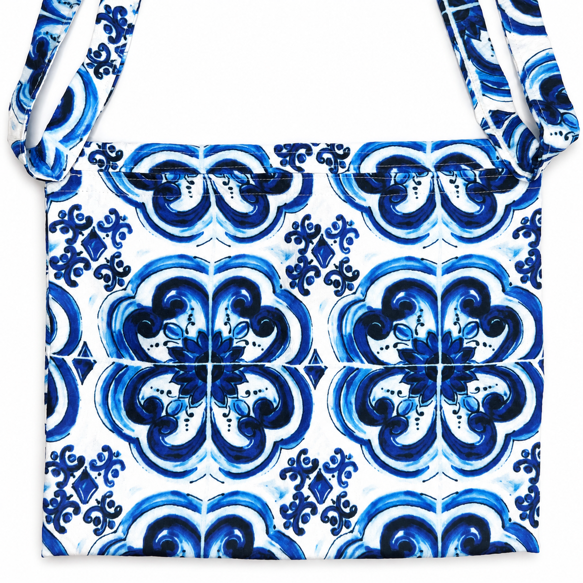 Lilliana Blue Maiolica Print Pochette - Oriana LaMarca Designs