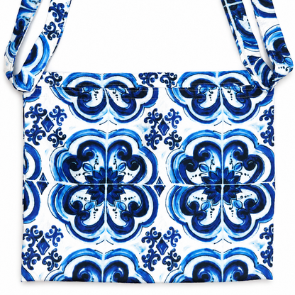 Lilliana Blue Maiolica Print Pochette - Oriana LaMarca Designs