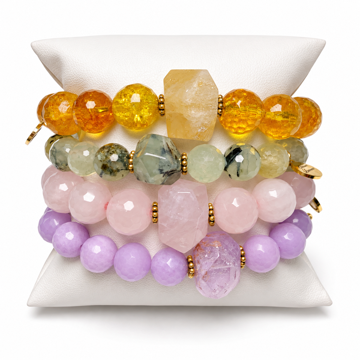 Crystal Clear Rock Candy Armparty on white studio background