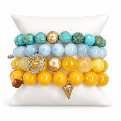 Sun Meets Sea Armparty on white studio background