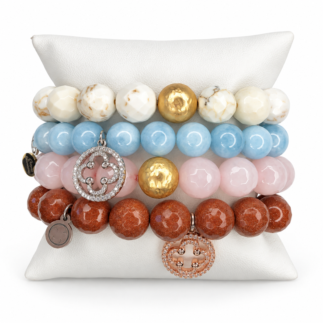 Filled with Luck Armparty on white studio background