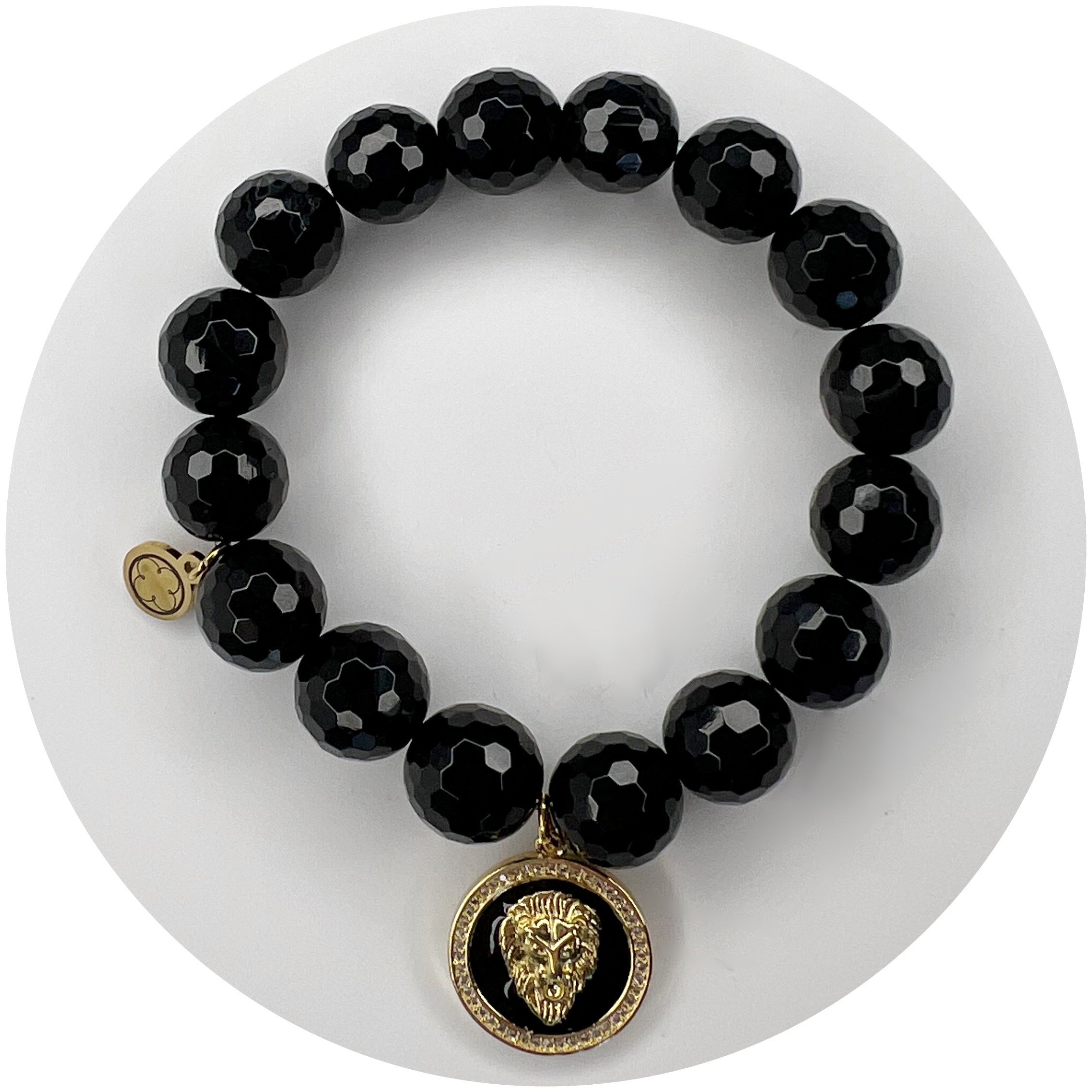 Black Onyx with Pavé Lion Pendant