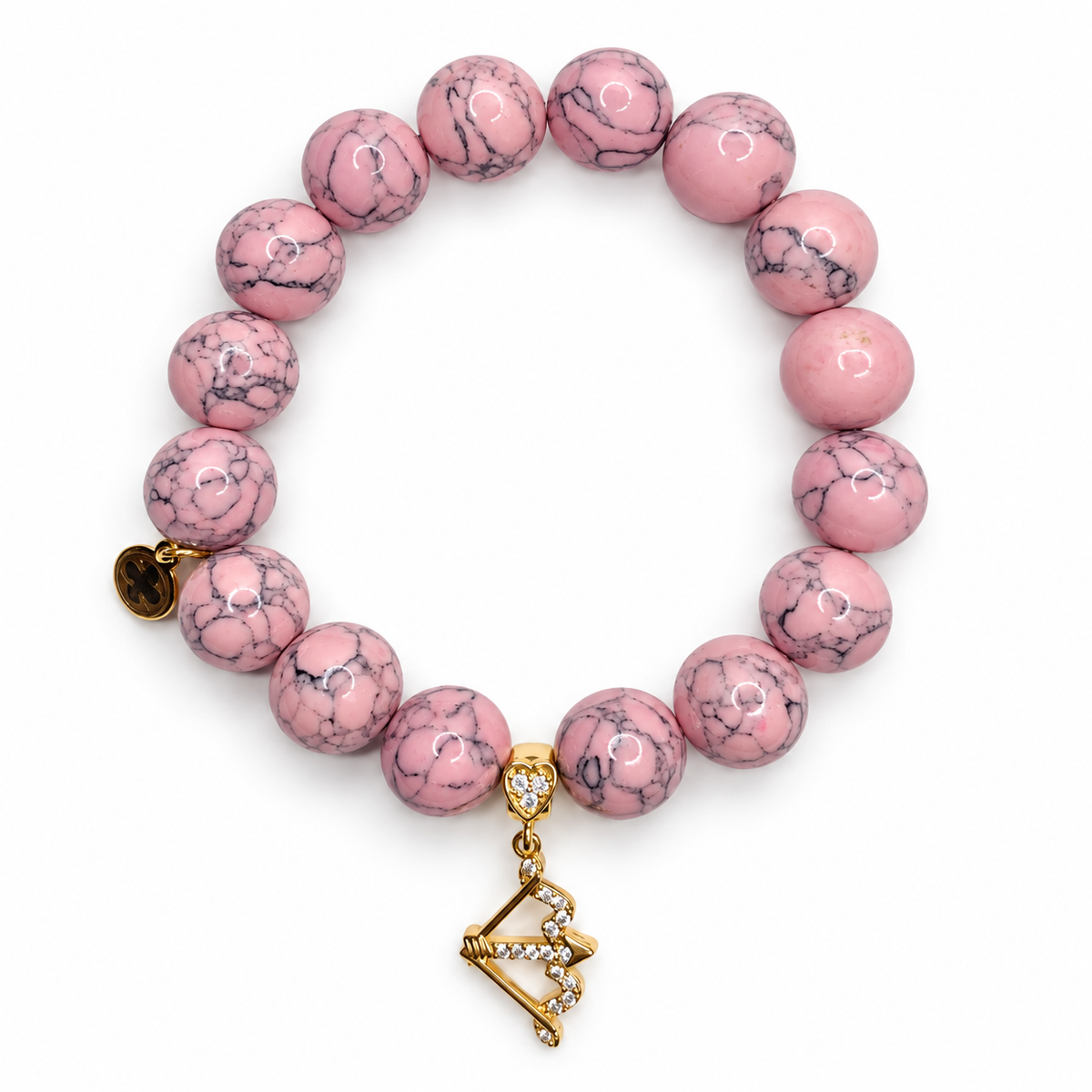 Light Pink Howlite with Pavé Cupid&
