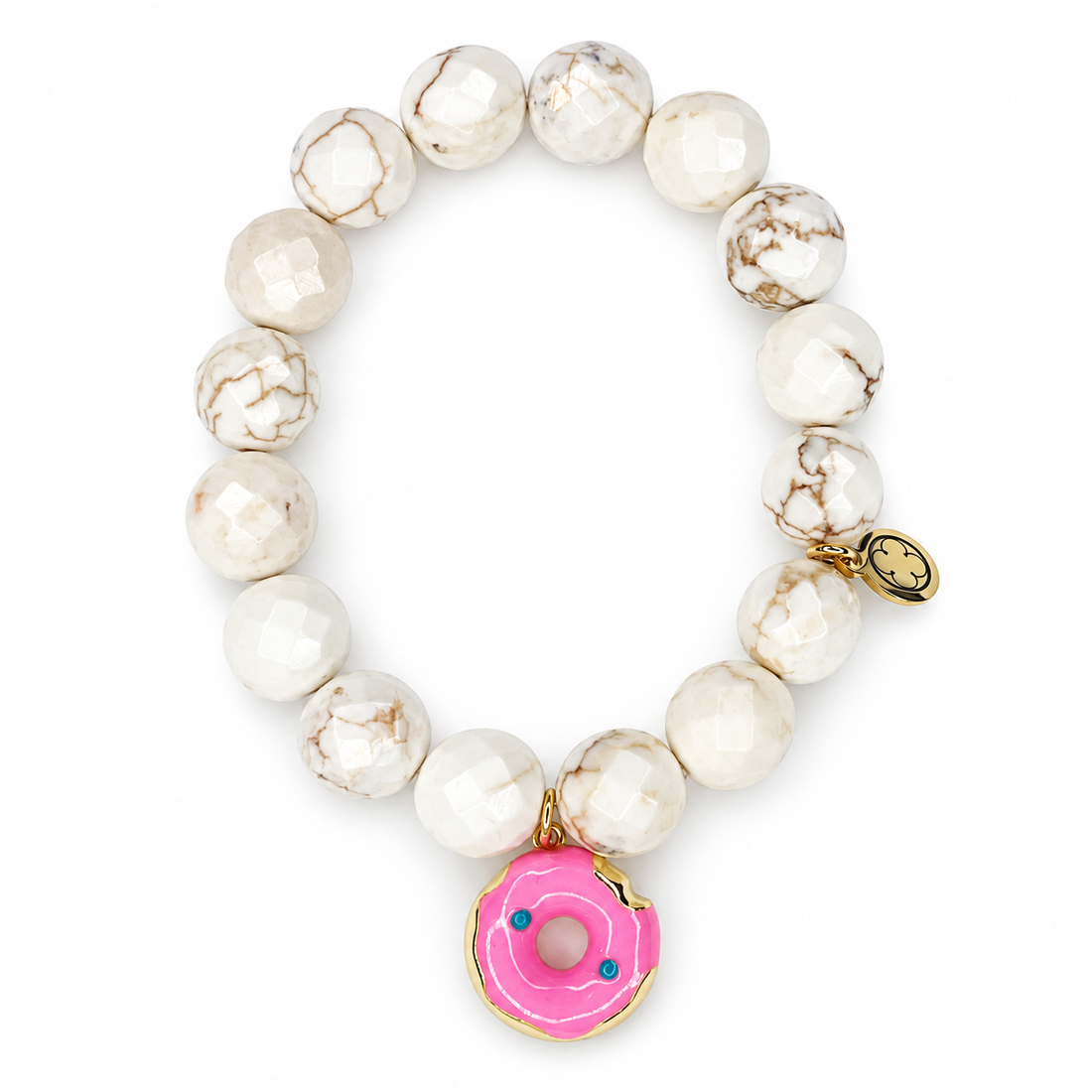 White Magnesite with Donut Pendant on white studio background