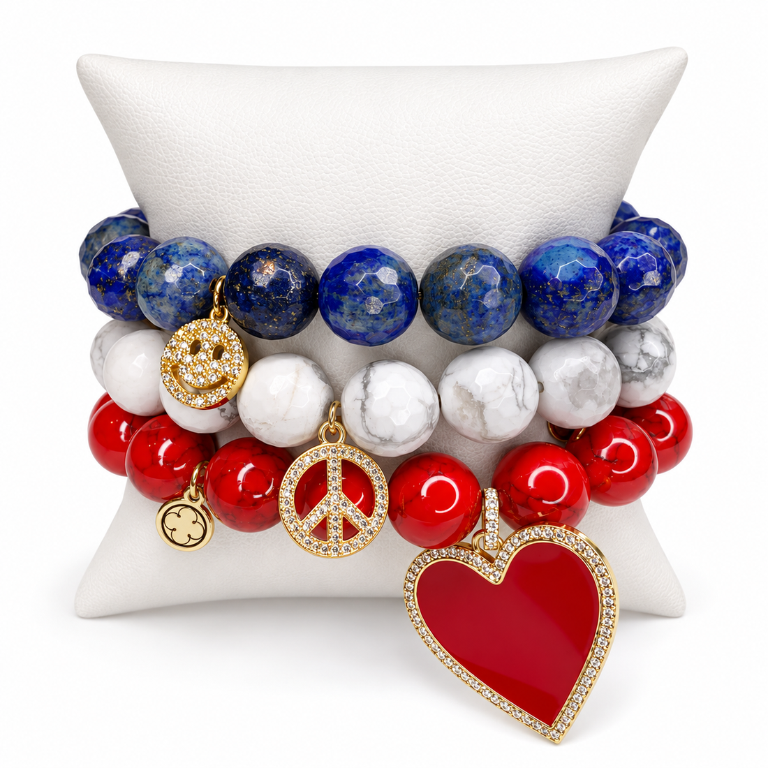 Peace, Love, and Armcandy Armparty on white studio background