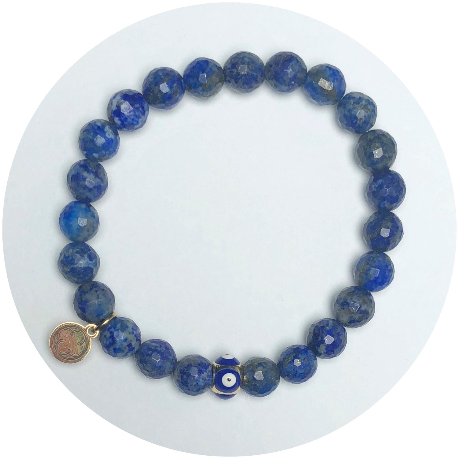 Mens Lapis with Evil Eye Accent