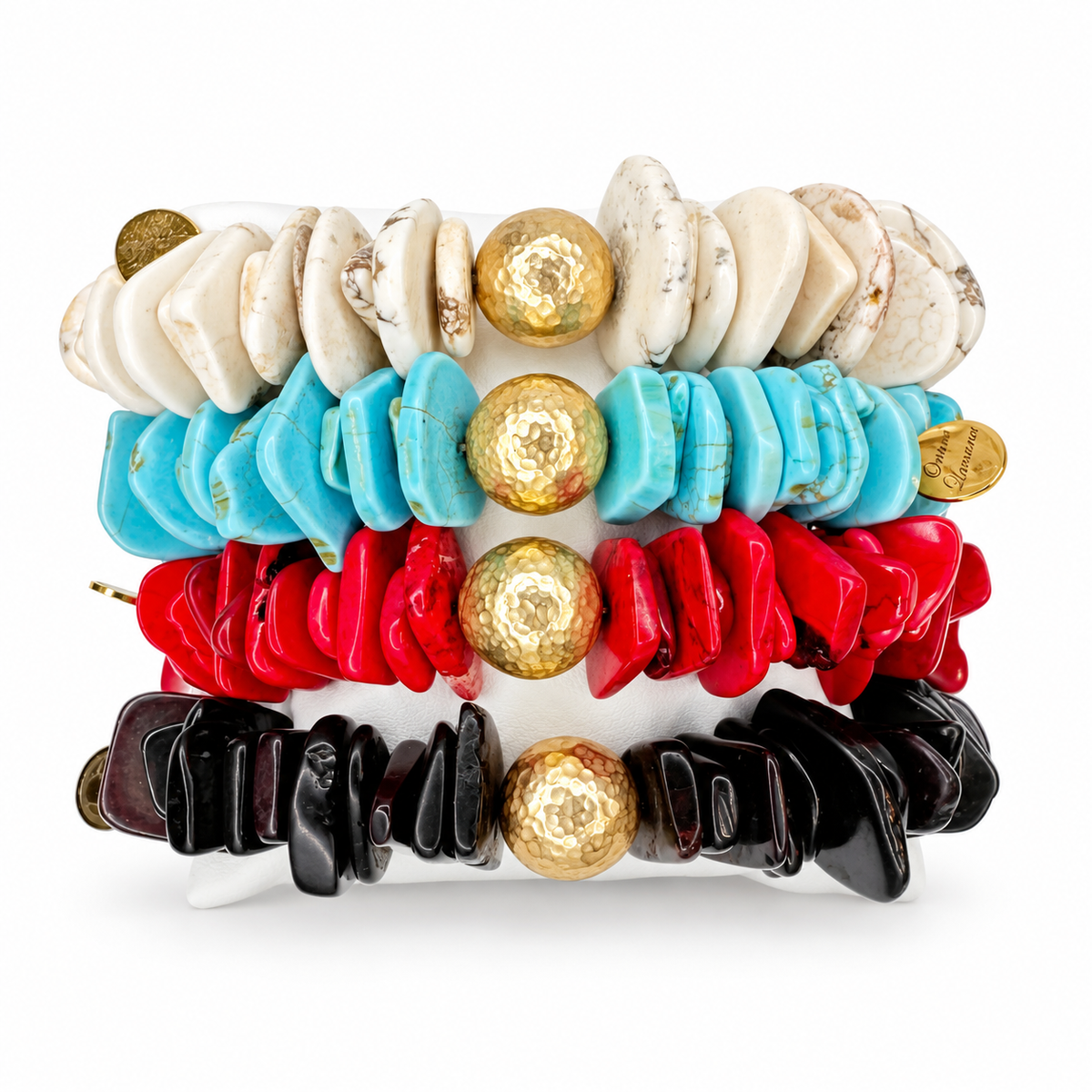 A Slice of Happiness Armparty on white studio background