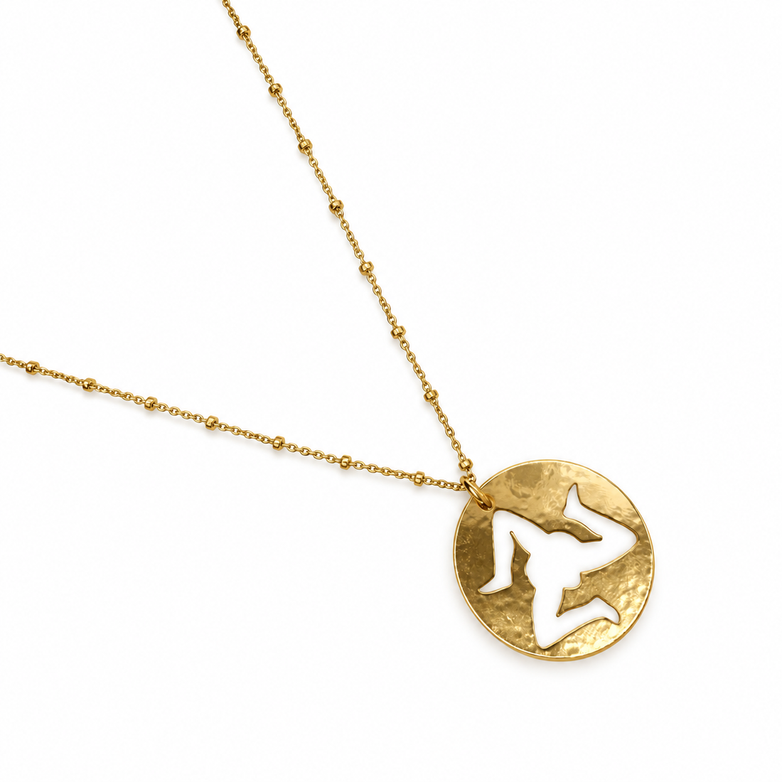 Sicilian Trinacria Small Round Cutout Necklace studio photo