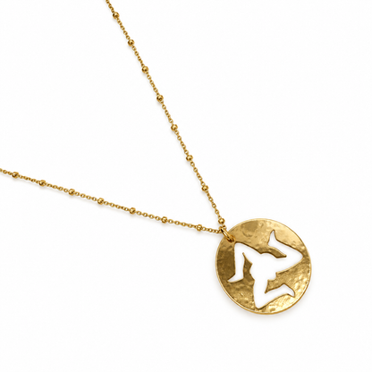 Sicilian Trinacria Small Round Cutout Necklace studio photo