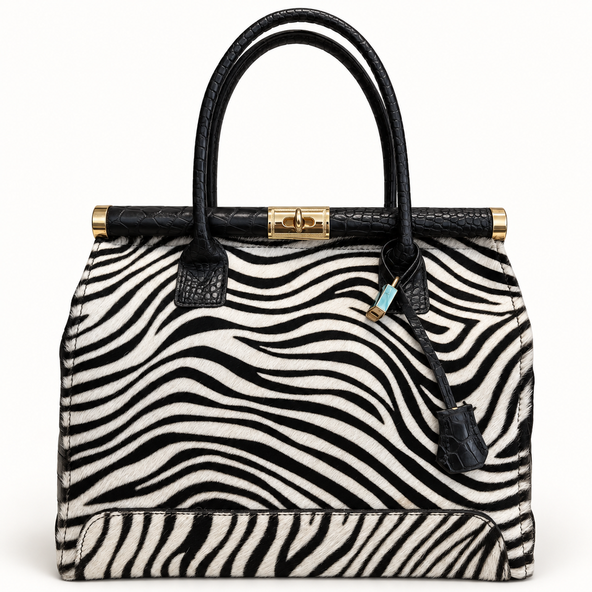 Caterina Zebra Pony Hair Leather Handbag - Oriana LaMarca Designs