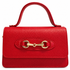 Angelina Red Leather Handbag on a white studio background