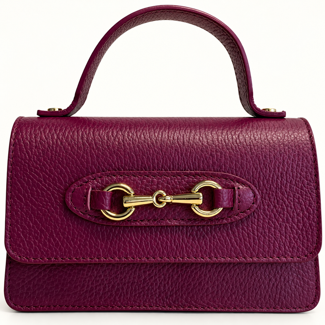 Angelina Plum Leather Handbag - Oriana LaMarca Designs