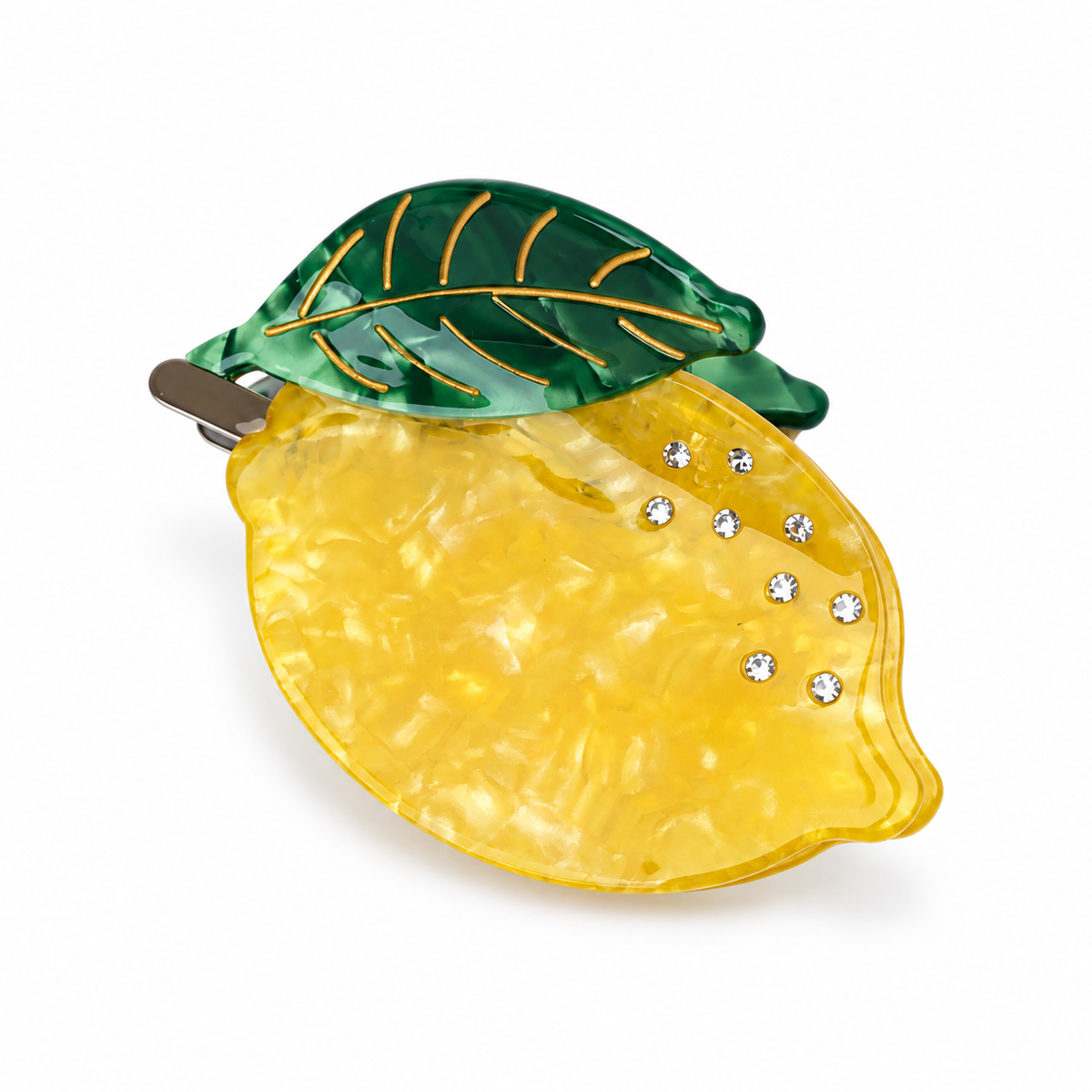 Lemon Acrylic Hair Clip studio photo