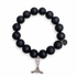 Matte Black Onyx with Hockey Stick Pendant on white studio background