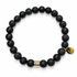 Mens Matte Black Onyx with Pavé Heart on white studio background