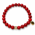 Mens Red Howlite with Pavé Heart on white studio background