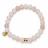 Mens Rose Quartz with Pavé Heart on white studio background