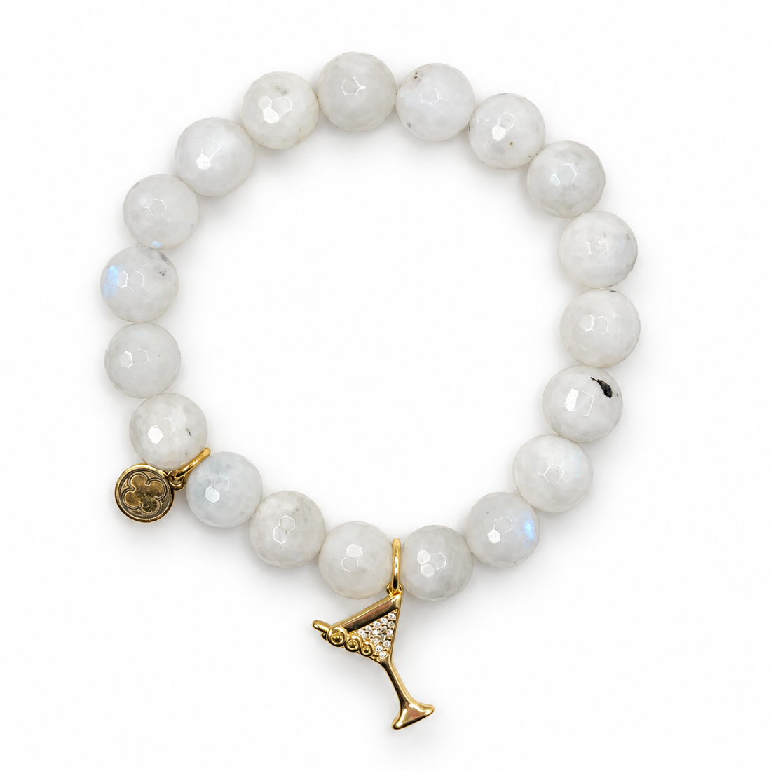 Moonstone with Pavé Martini Pendant - Oriana LaMarca Designs