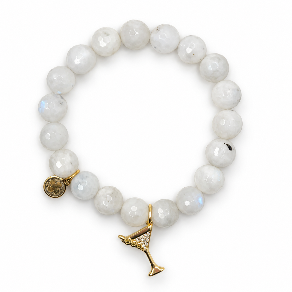 Moonstone with Pavé Martini Pendant - Oriana LaMarca Designs