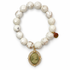 White Magnesite with Pavé Green Cameo on white studio background