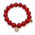 Red Howlite with Pavé Opal Round Pendant on white studio background