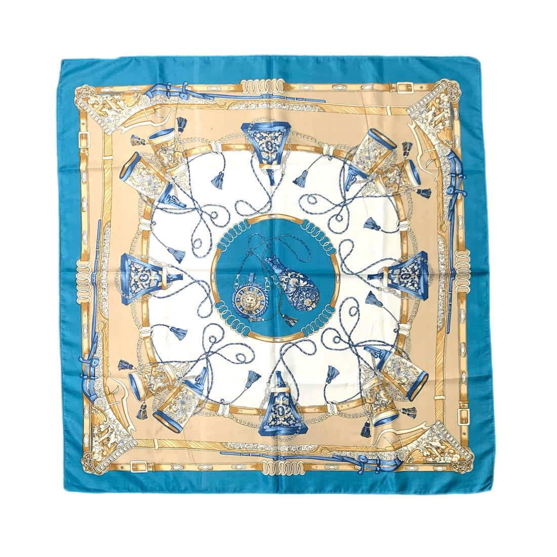 Grande Blue Tassel Foulard
