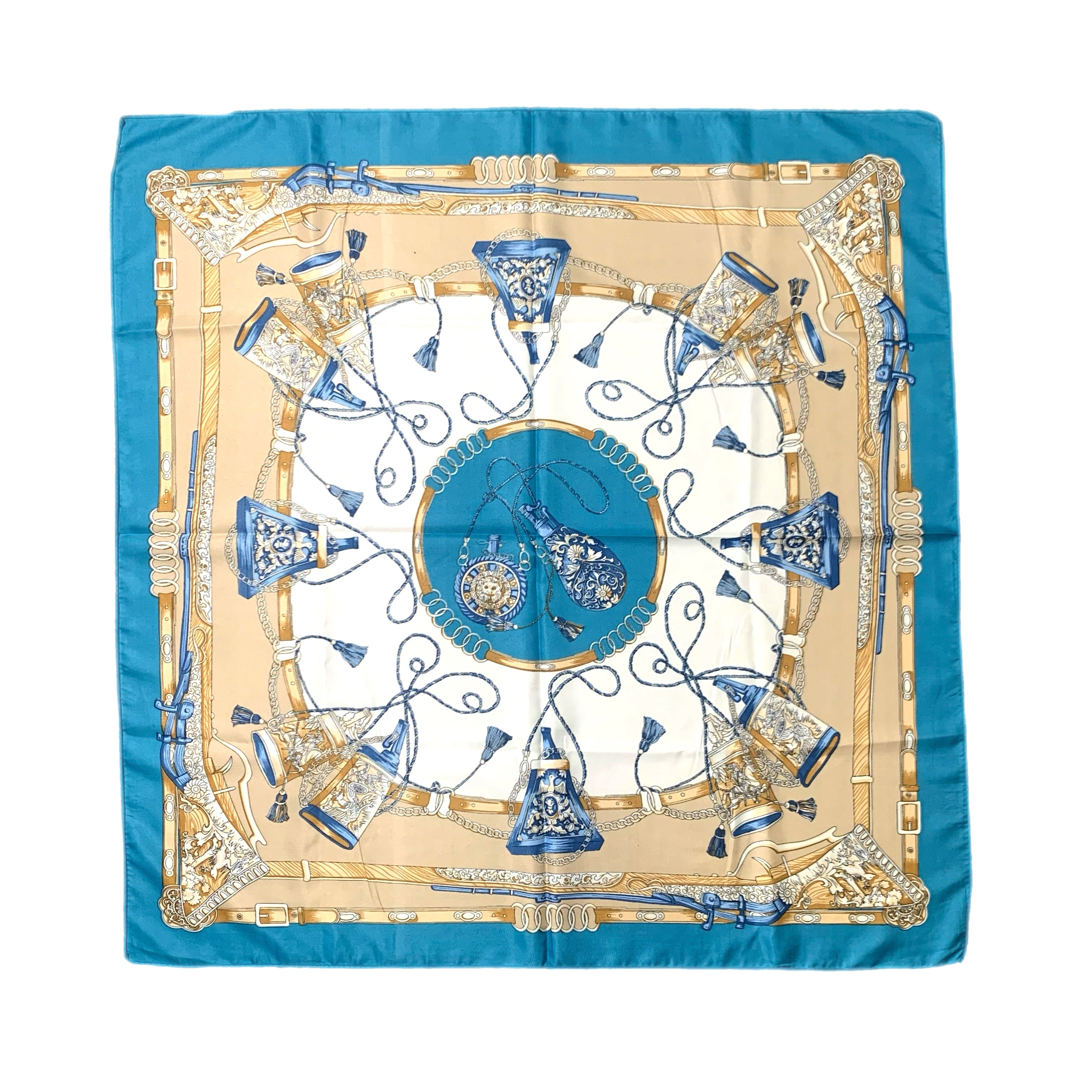 Grande Blue Tassel Foulard