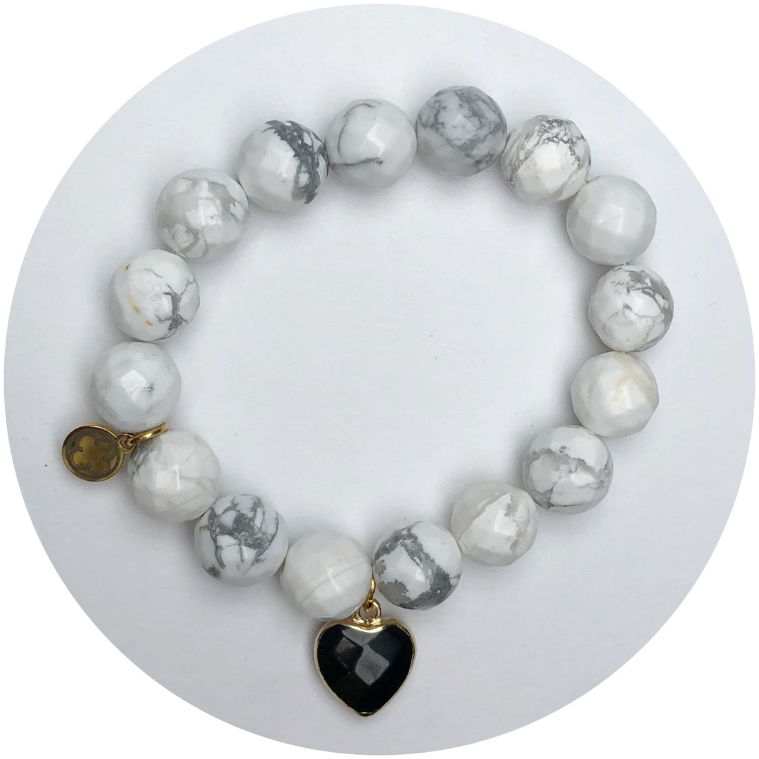 Marbled Snowy Jade with Black Onyx Pendant