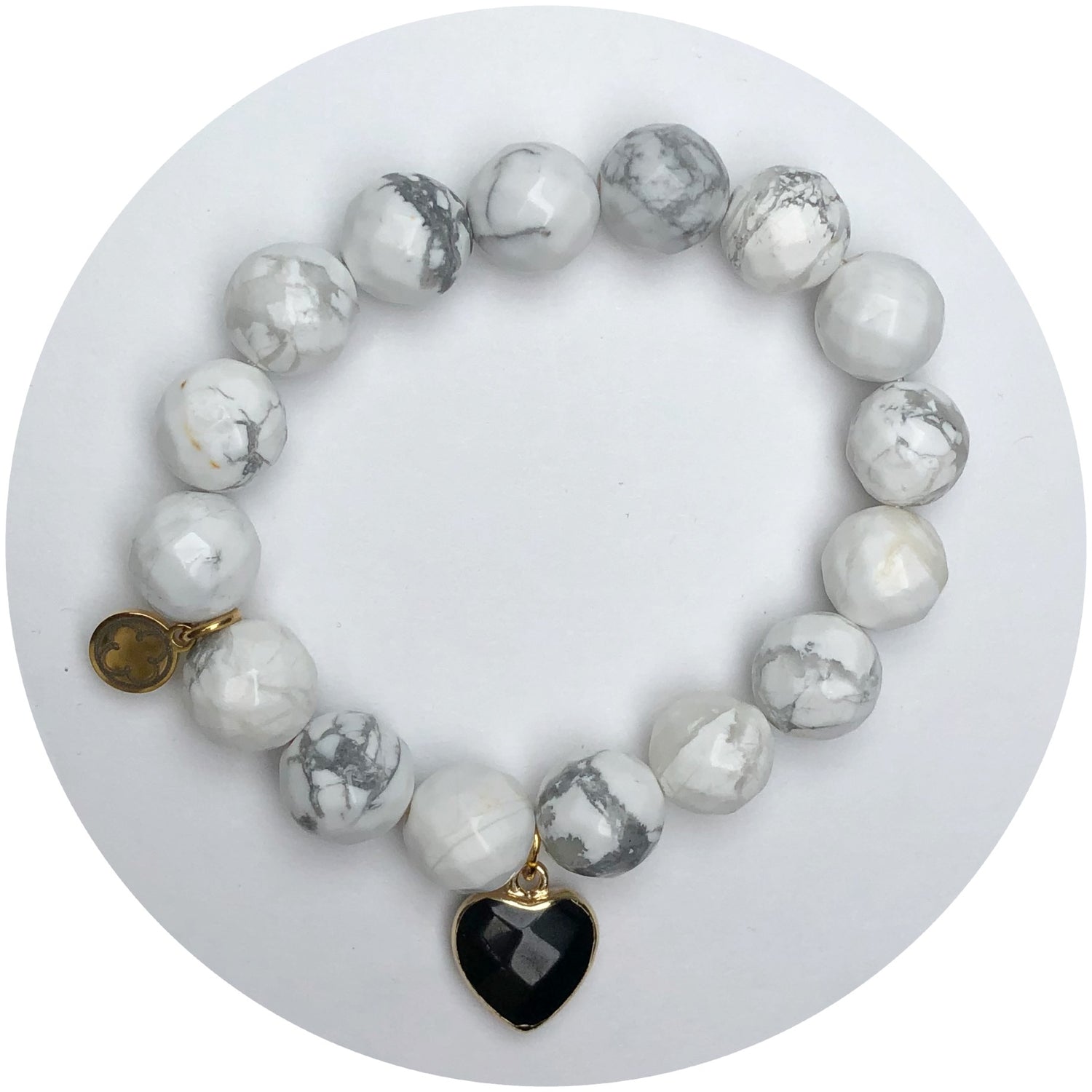 Marbled Snowy Jade with Black Onyx Pendant