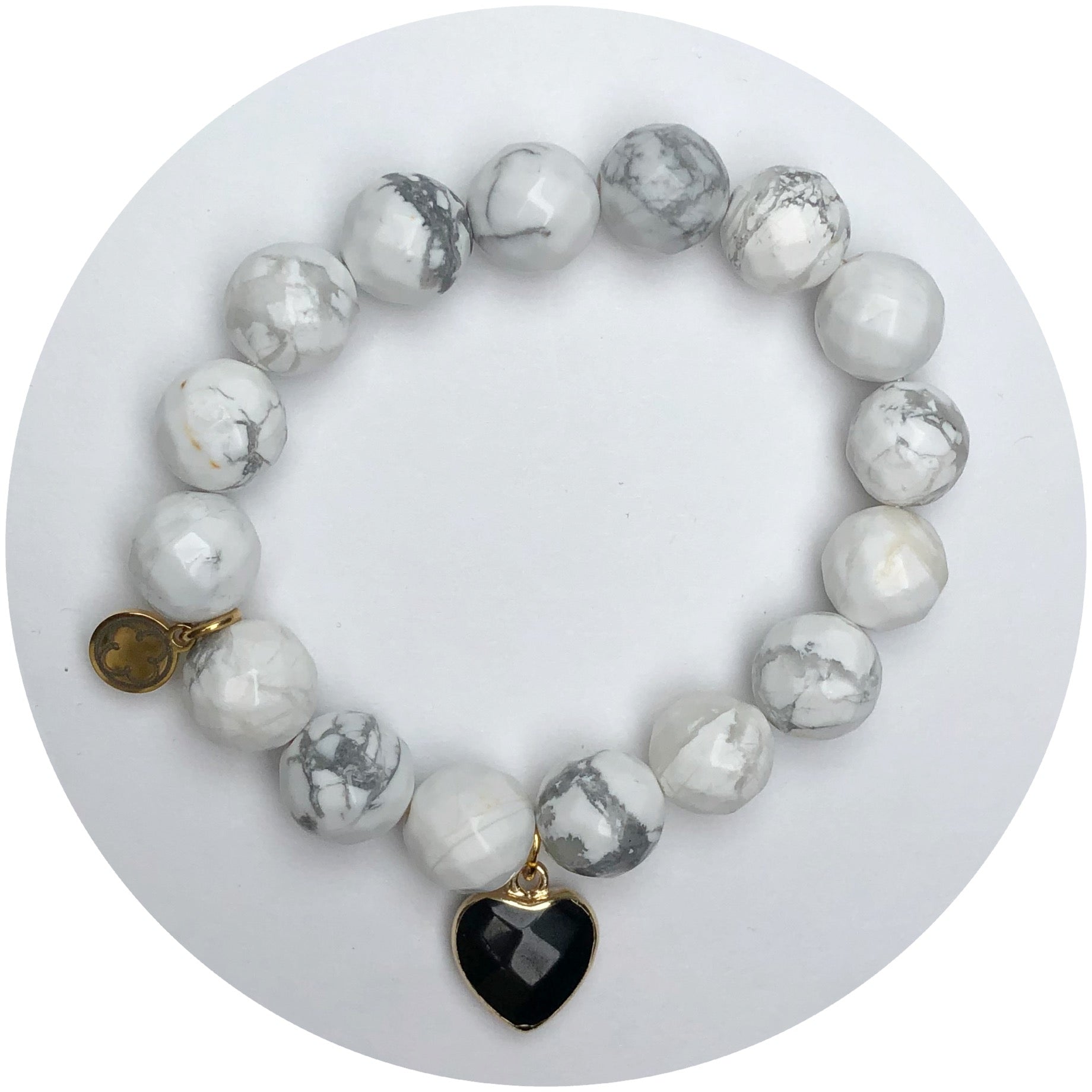 Marbled Snowy Jade with Black Onyx Pendant