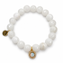 White Jade with Pavé Opal Round Pendant on white studio background