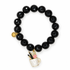 Black Onyx with Gold Pencil Cup Pendant on white studio background